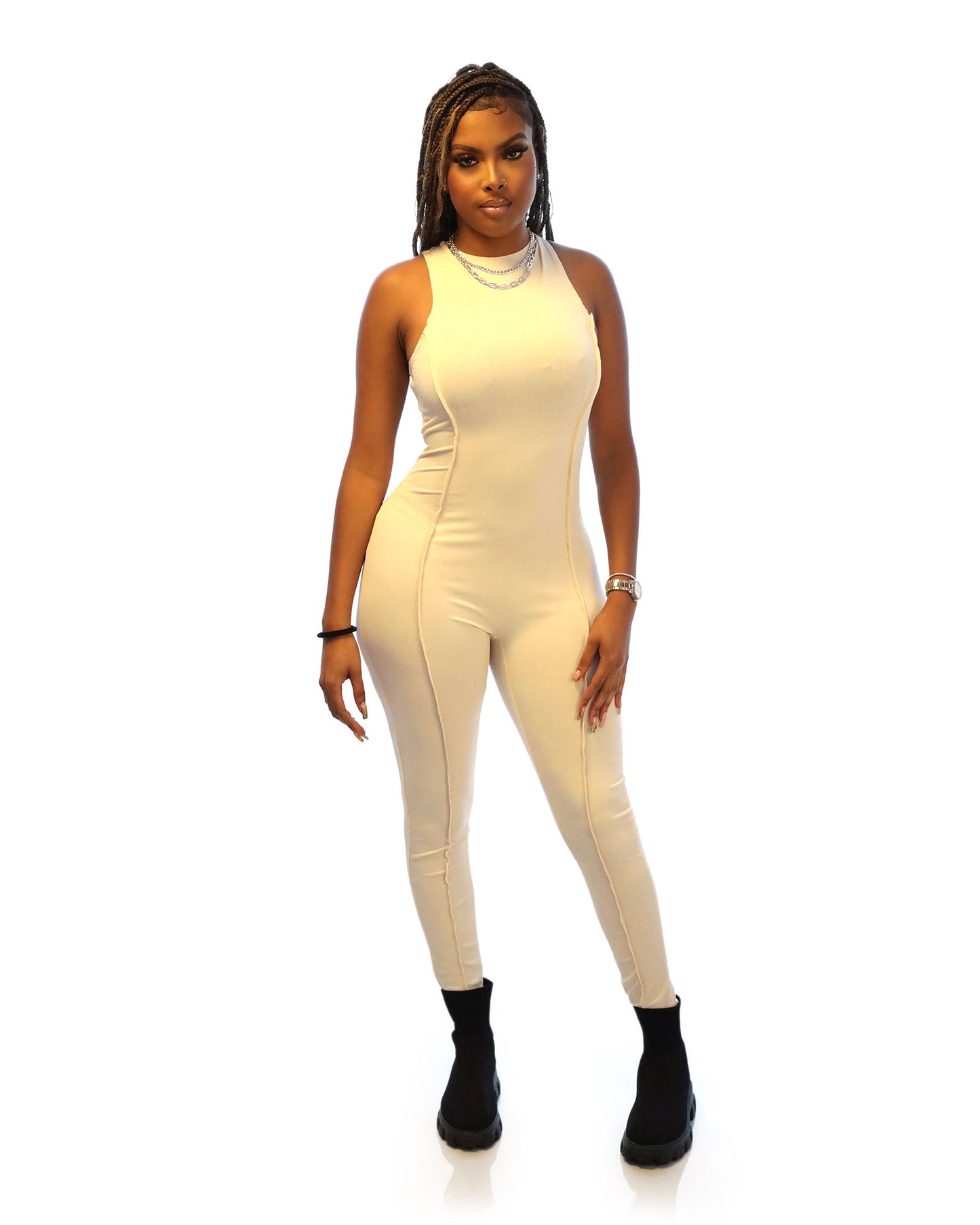 High-waist Hip-lifting Skinny Jumpsuit