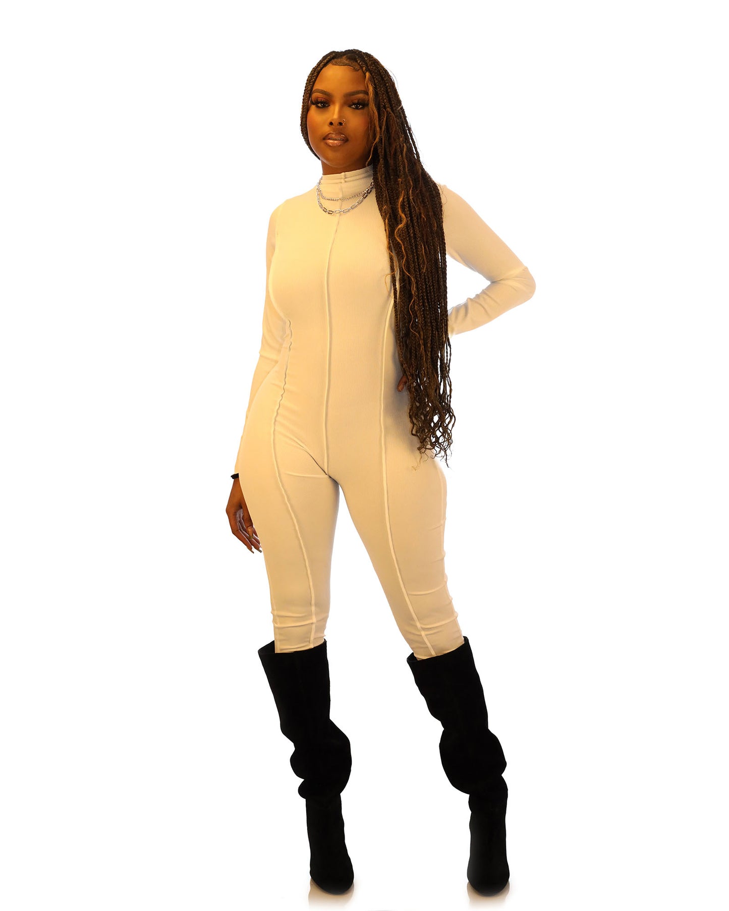 High-waist Hip-lifting Skinny Jumpsuit