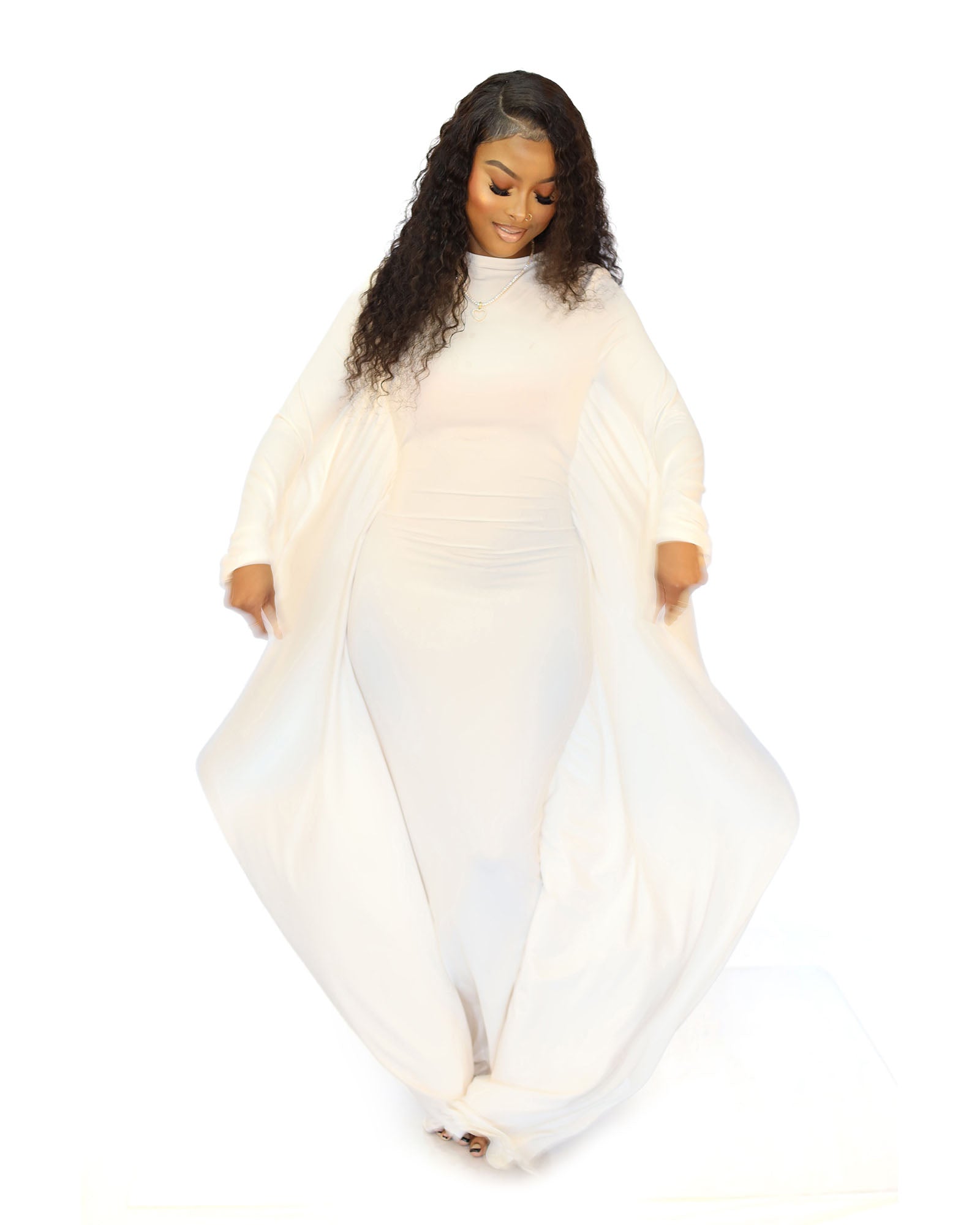 fitted lace wedding dress Batwing Long Sleeve Casual Comfort Midi Dress with Pockets Kosher Casual USA fitted lace wedding dress Batwing Long Sleeve Casual Comfort Midi Dress with Pockets Kosher Casual USA