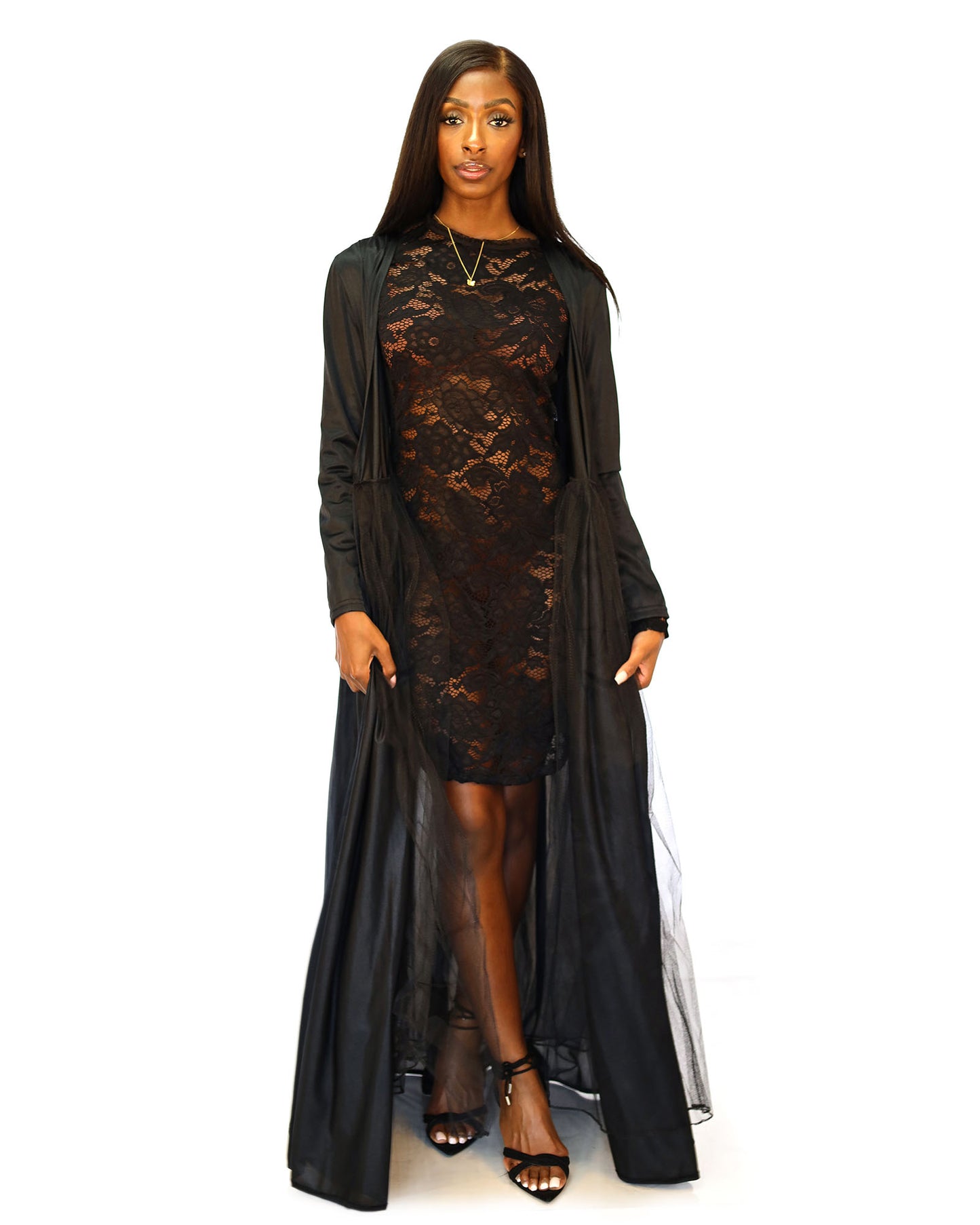 Two Piece Loose Chiffon Lace Dress Matching Set