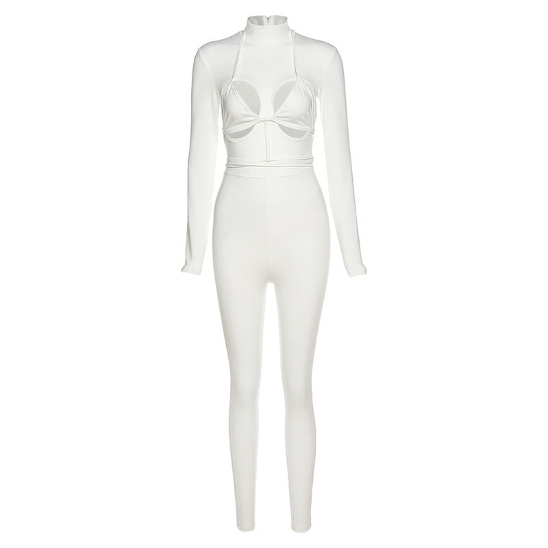 Sexy Hollow Strap Fashion Sports Jumpsuit