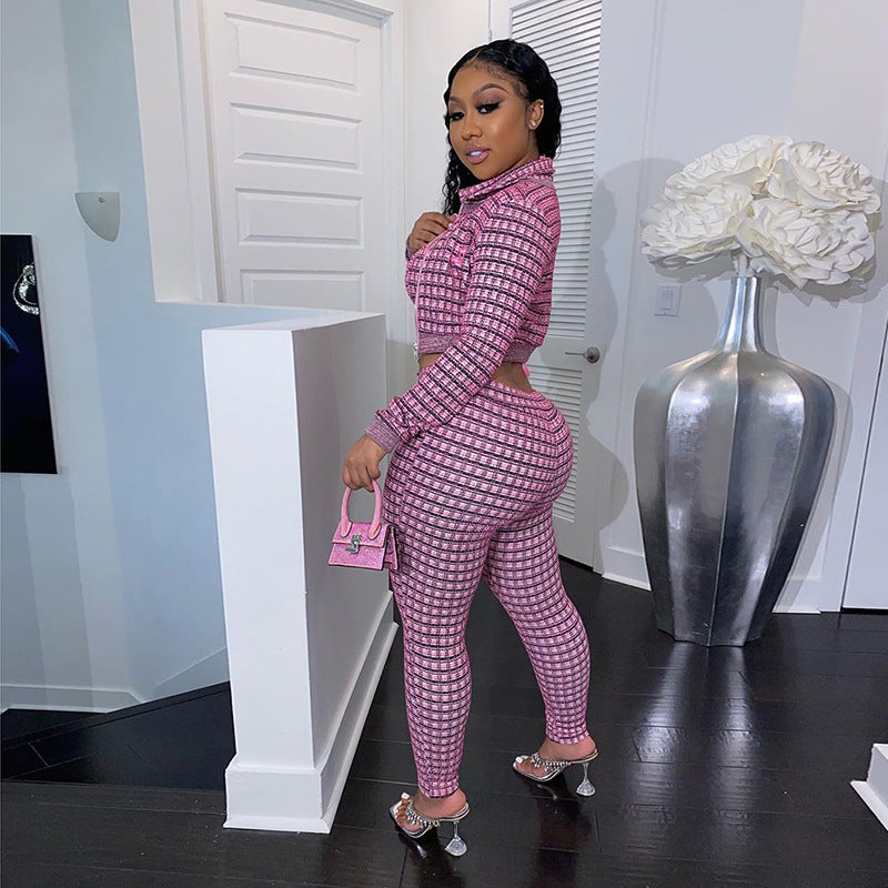 Women's check suit