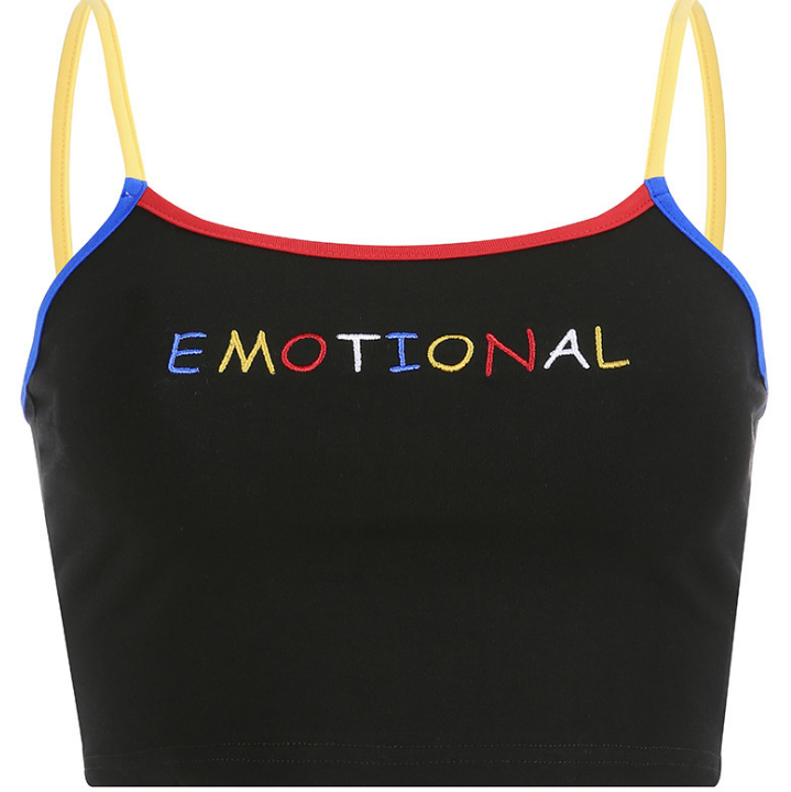 Sexy letter embroidery strap vest women's cropped shirt - Hendrick Brun