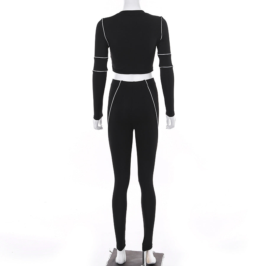 Womens Slim Fit Casual leggings and long sleeve top Set - Hendrick Brun