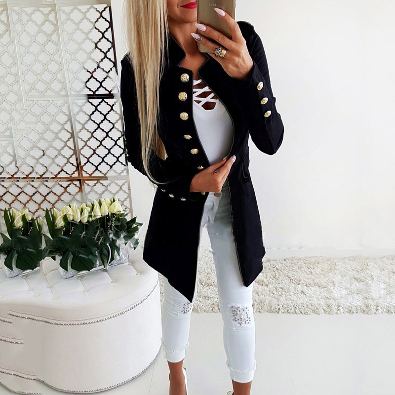Long Sleeved Buttoned Slim Blazer - Hendrick Brun