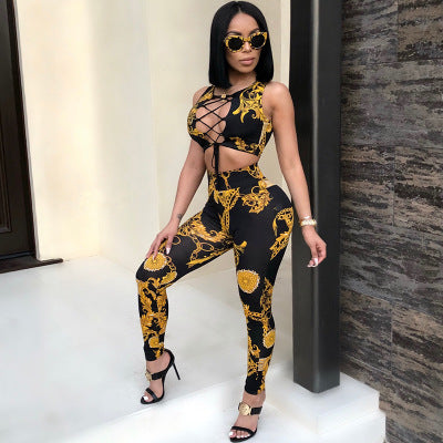 Printed bandage suit