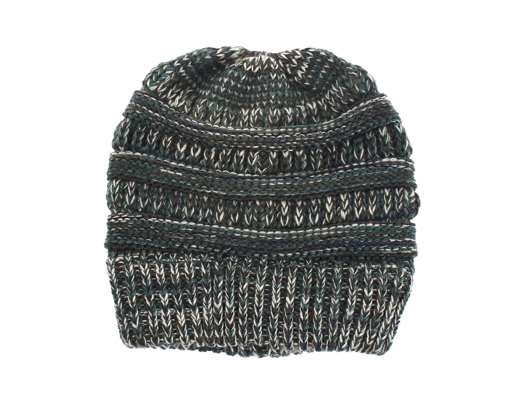 Mixed Color Knitted Wool Hat Ladies Non-labeled Ponytail Hat - Hendrick Brun