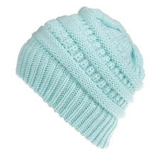 Mixed Color Knitted Wool Hat Ladies Non-labeled Ponytail Hat - Hendrick Brun