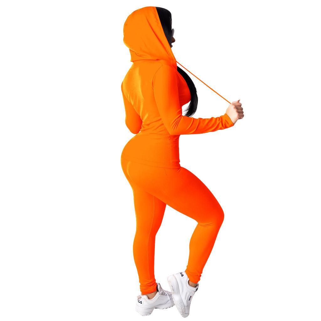 Womens Two-Piece Casual Hooded Two-Piece Suit - Hendrick Brun