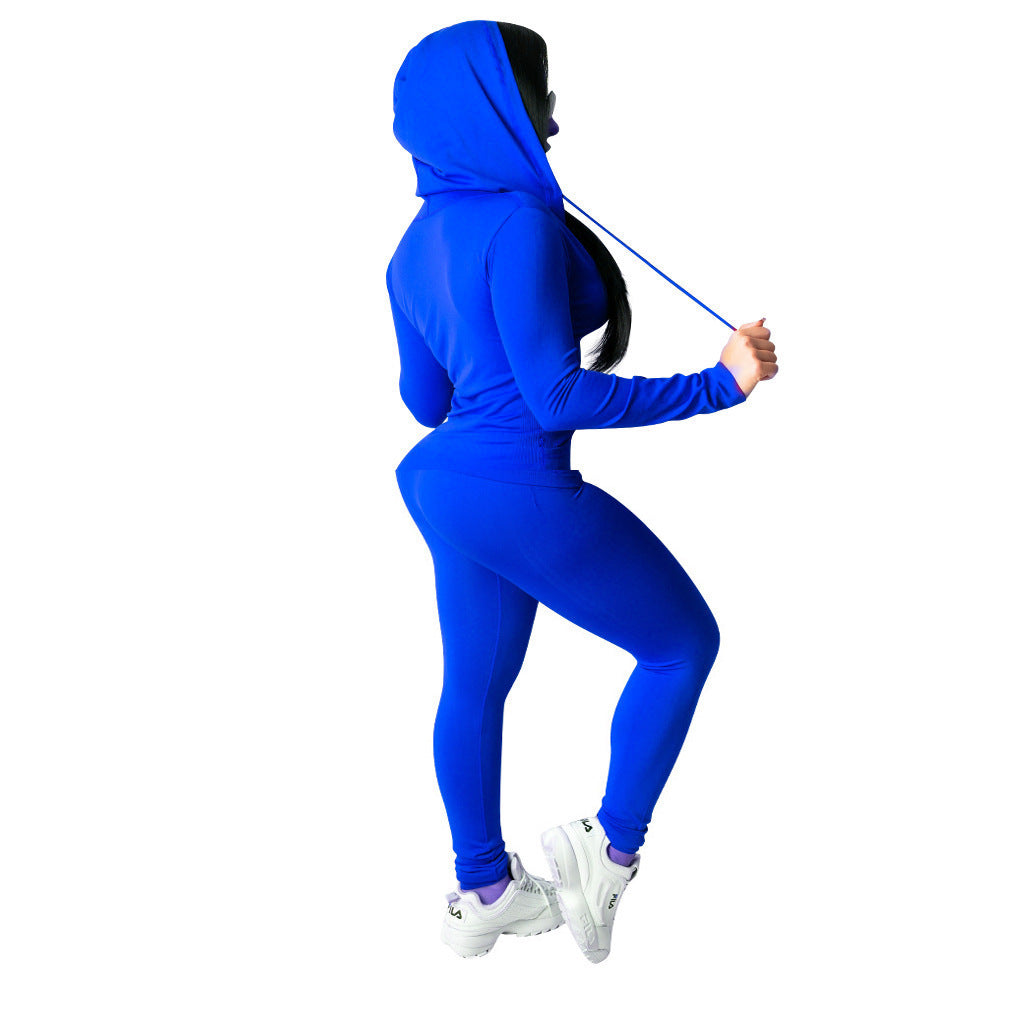Womens Two-Piece Casual Hooded Two-Piece Suit - Hendrick Brun