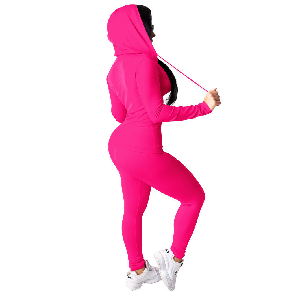 Womens Two-Piece Casual Hooded Two-Piece Suit - Hendrick Brun