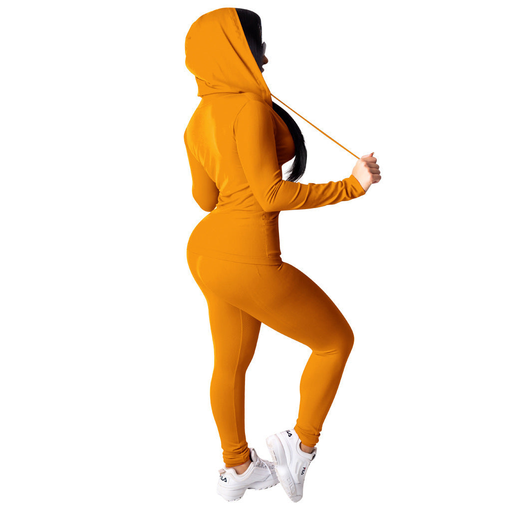 Womens Two-Piece Casual Hooded Two-Piece Suit - Hendrick Brun