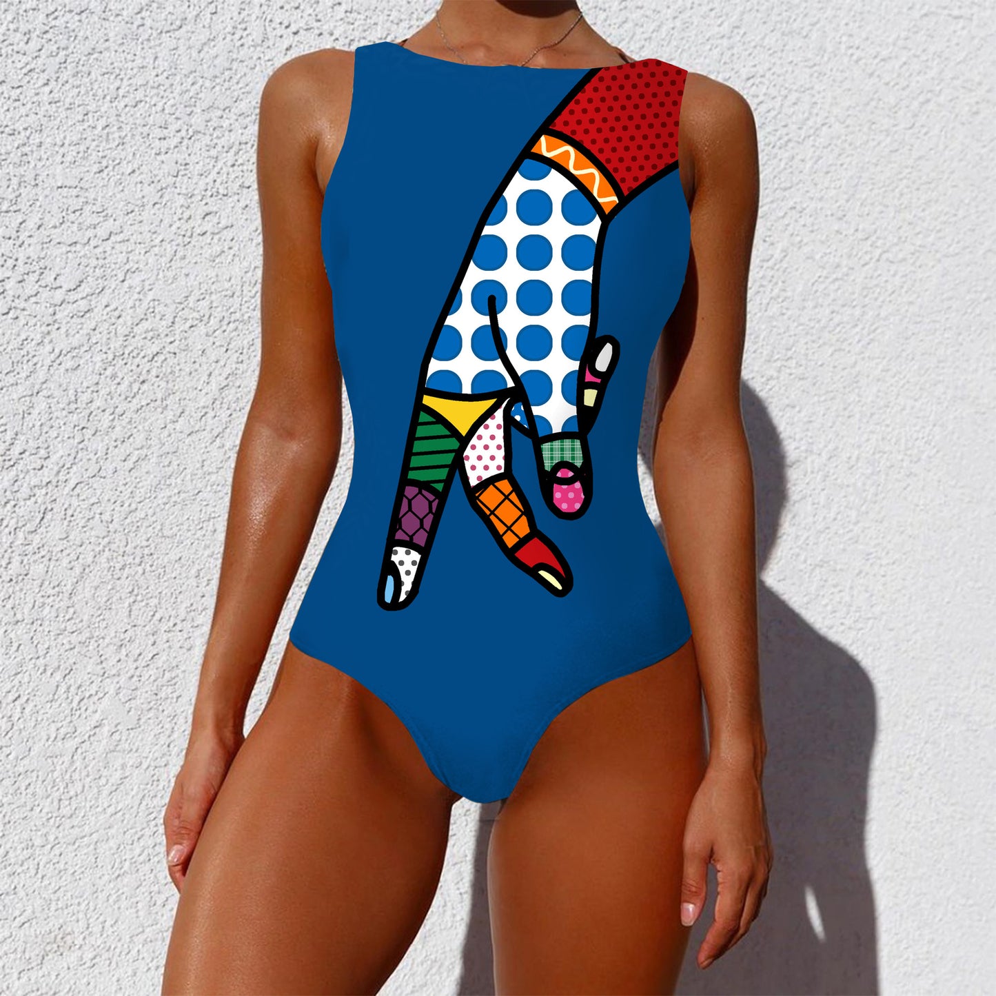 Siamese Bikini Personality Abstract Print Pass