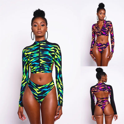 European And American New Style Swimsuit Split Printing Cross-Border Foreign Trade Bikini