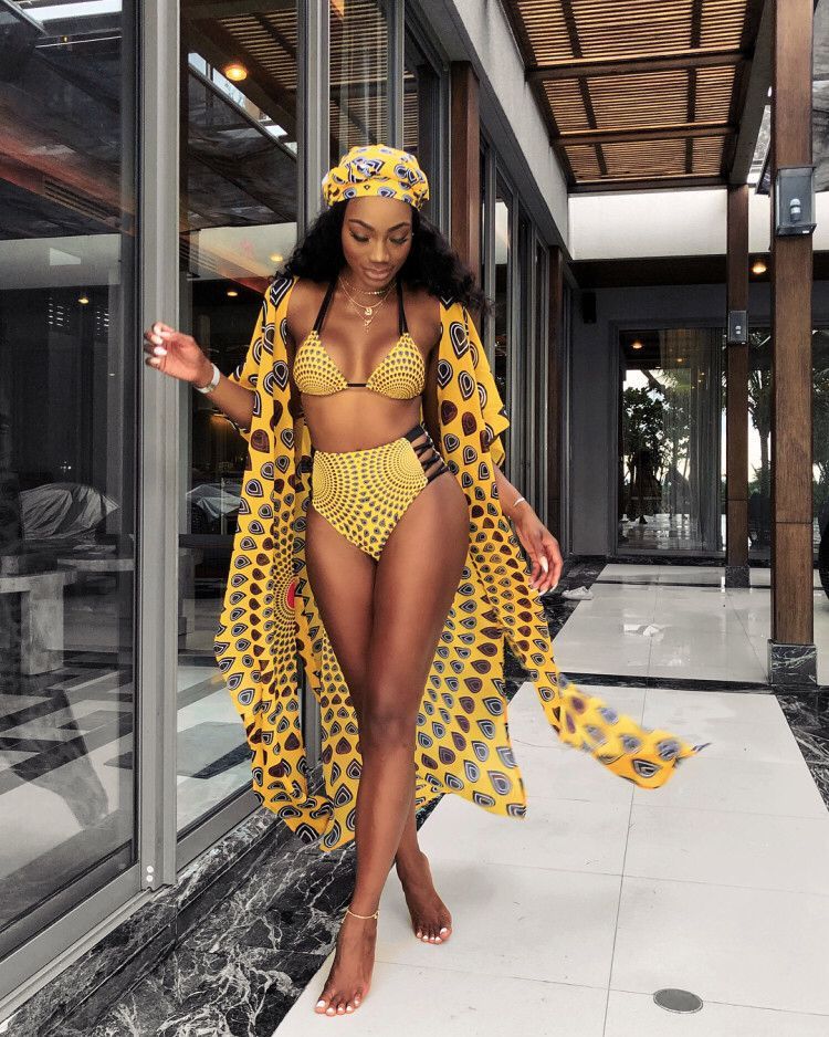 Printed swimsuit sexy digital bikini three piece set