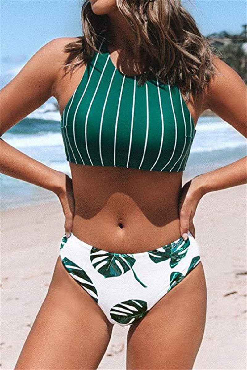 Striped One-Piece Swimsuit Bikini European And American Swimwear