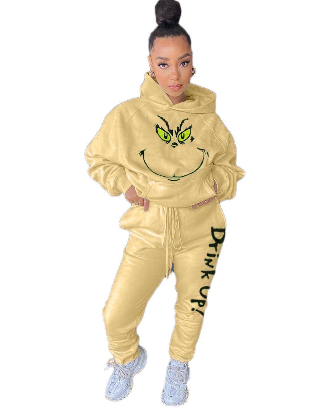 Two-Piece Printed Wish Sweater Casual Hooded Suit - Hendrick Brun