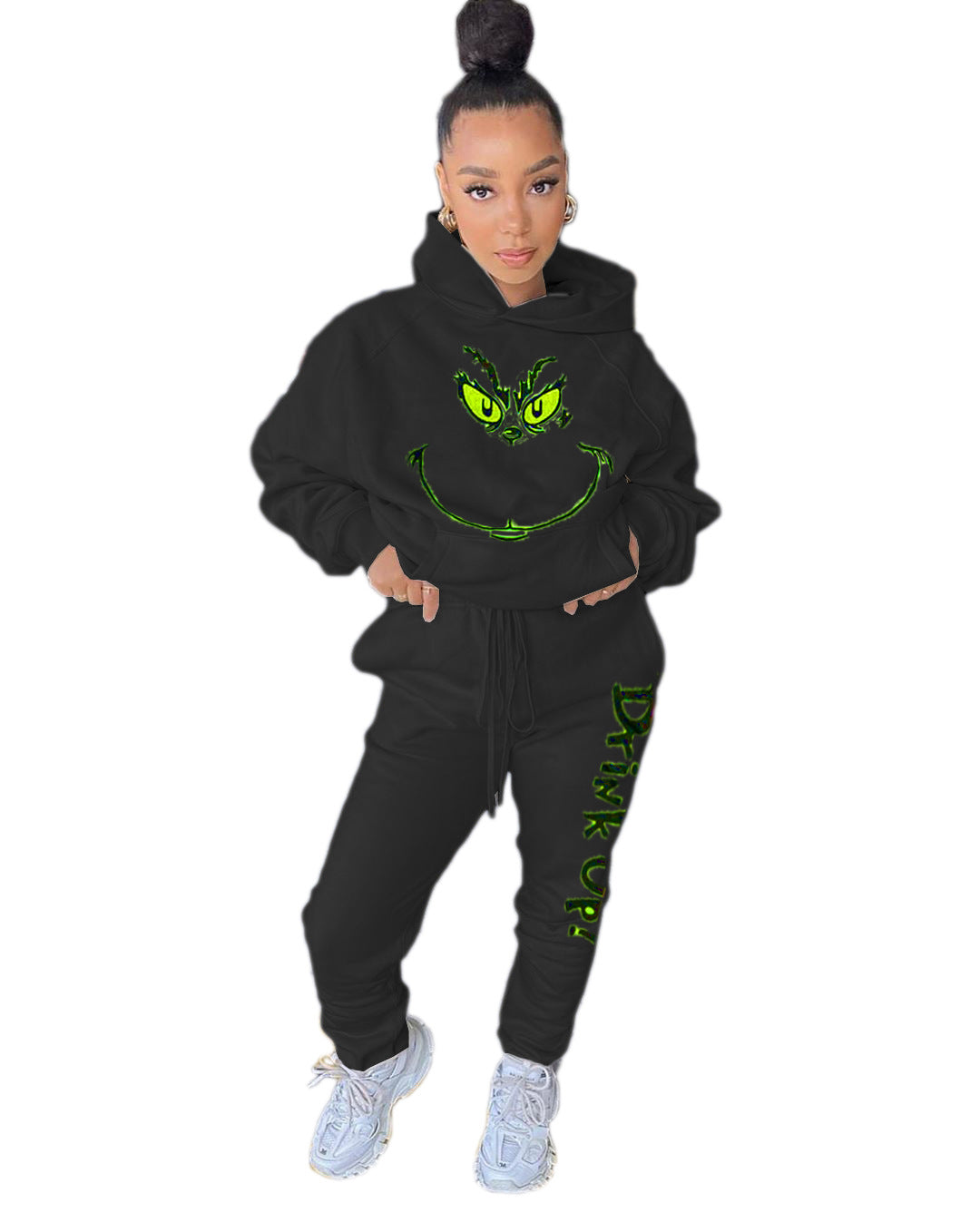 Two-Piece Printed Wish Sweater Casual Hooded Suit - Hendrick Brun