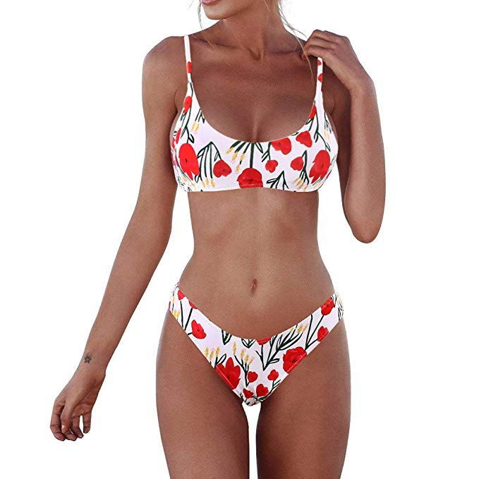 Leopard Print Two Piece Bikini Set