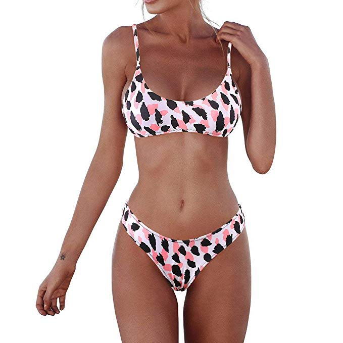 Leopard Print Two Piece Bikini Set