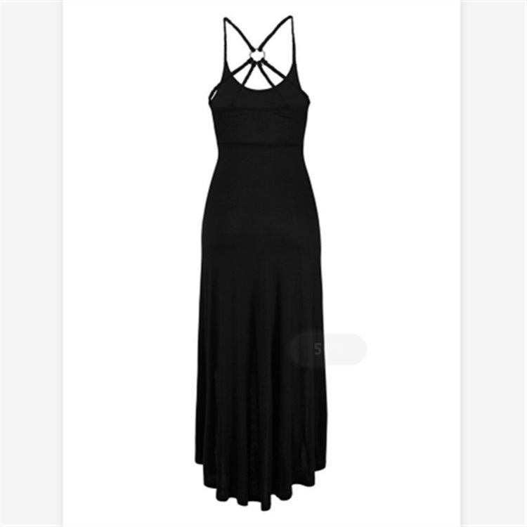 Long Sleeveless Halter Top Dress