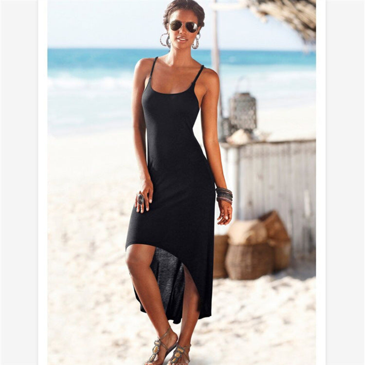 Long Sleeveless Halter Top Dress