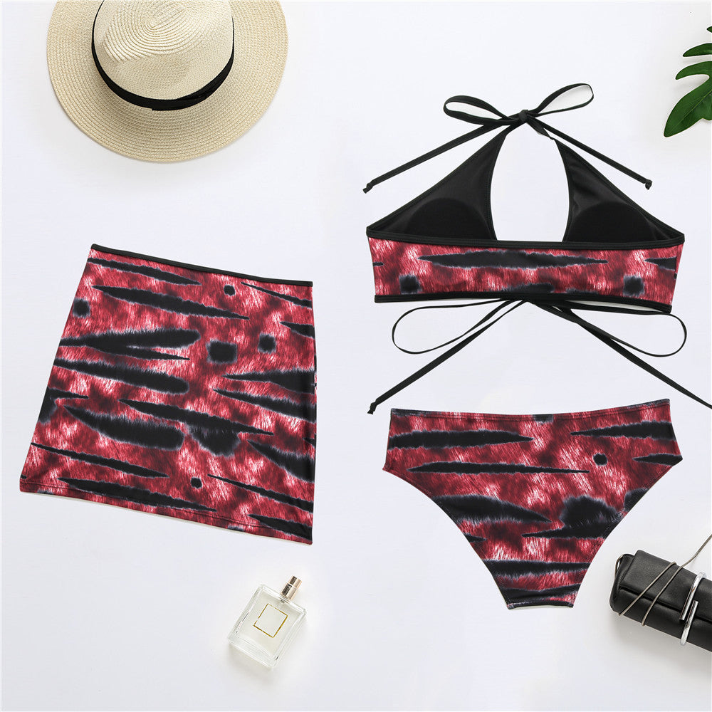 Fashion Tie-Dye Bikini Three-Piece Suit