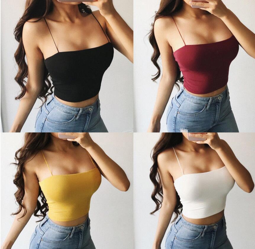 European And American Amazon Aliexpress Tongxia Women'S New Solid Color Sling Strapless Back And Chest Wrap Vest