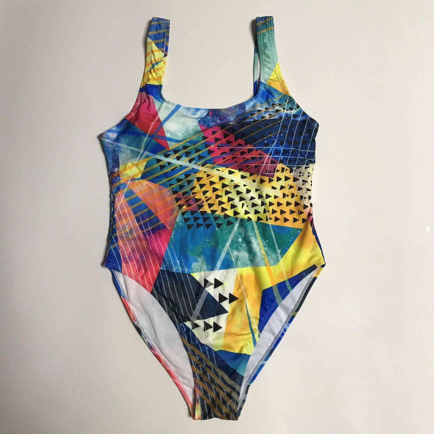 One-piece Swimsuit Graffiti Printed Plus Size