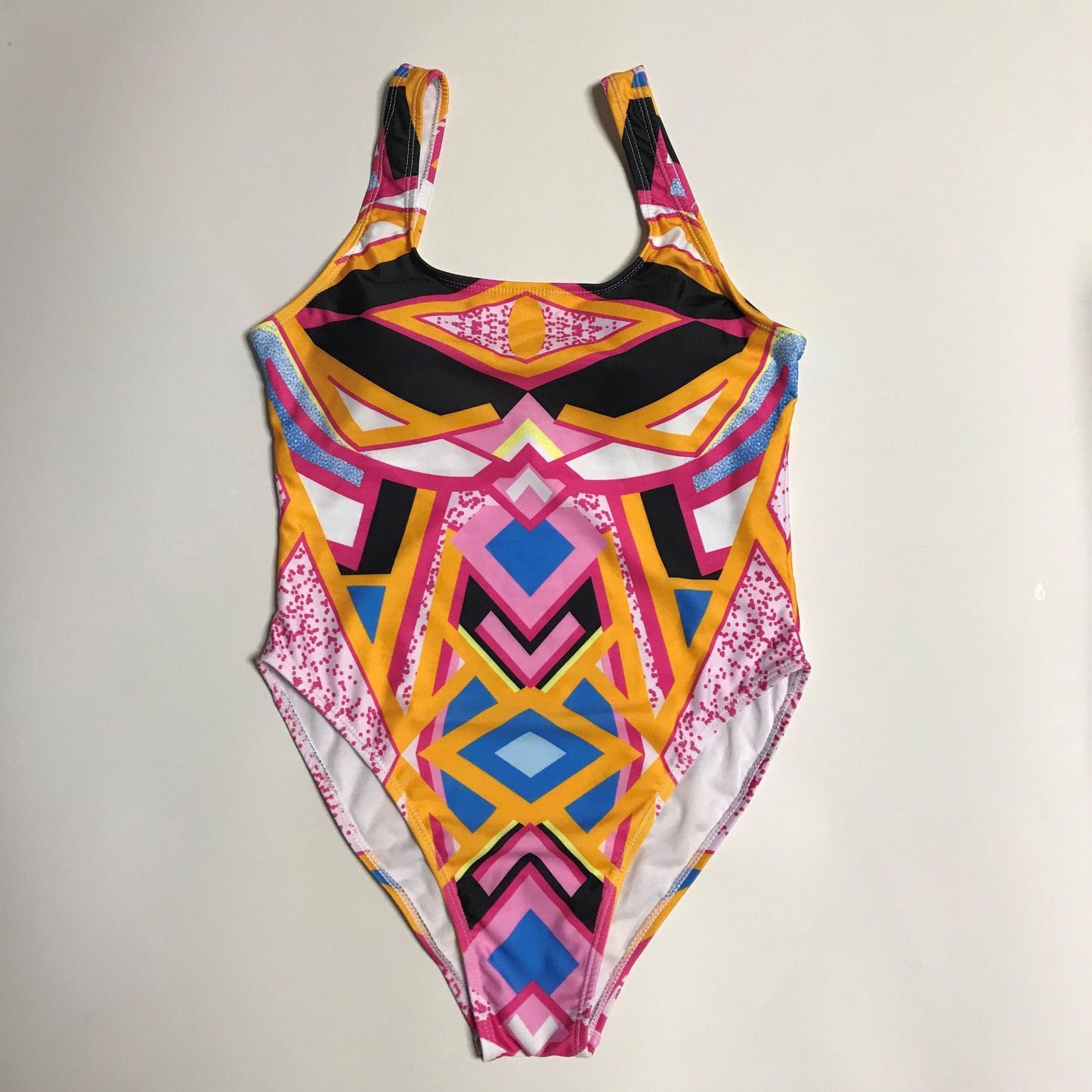 One-piece Swimsuit Graffiti Printed Plus Size