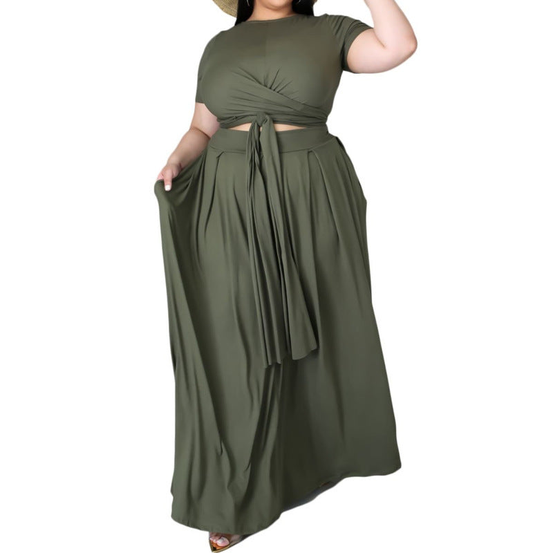 Multi-Color Printing Suit with long loose skirt.