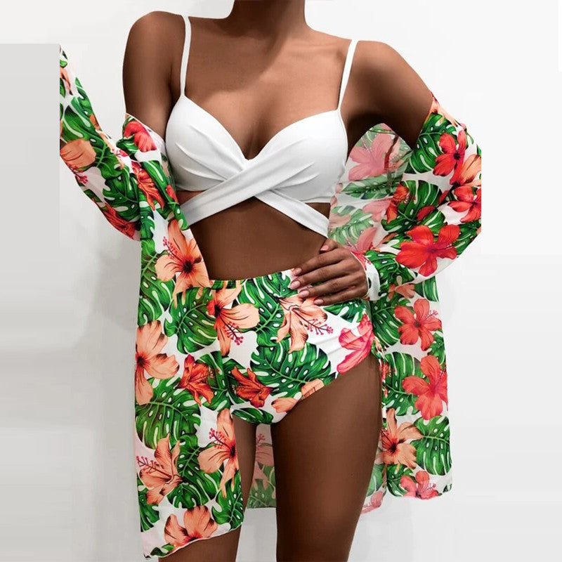Swimwear European And American Three-piece Underwire Bikini