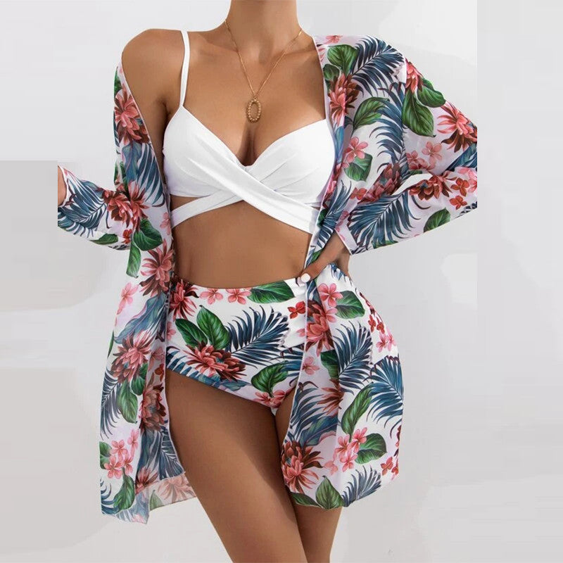 Swimwear European And American Three-piece Underwire Bikini