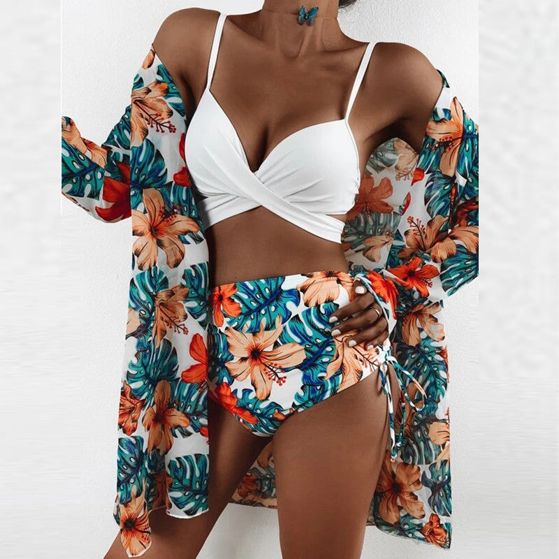 Swimwear European And American Three-piece Underwire Bikini