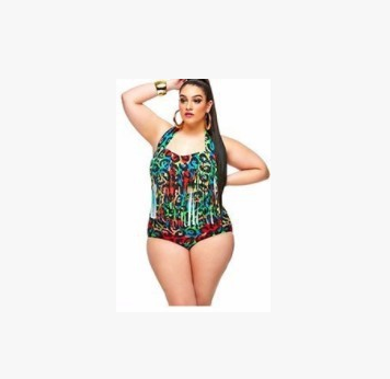 Europe and the United States plus fertilizer XL high waist bikini sexy color tassel swimsuit