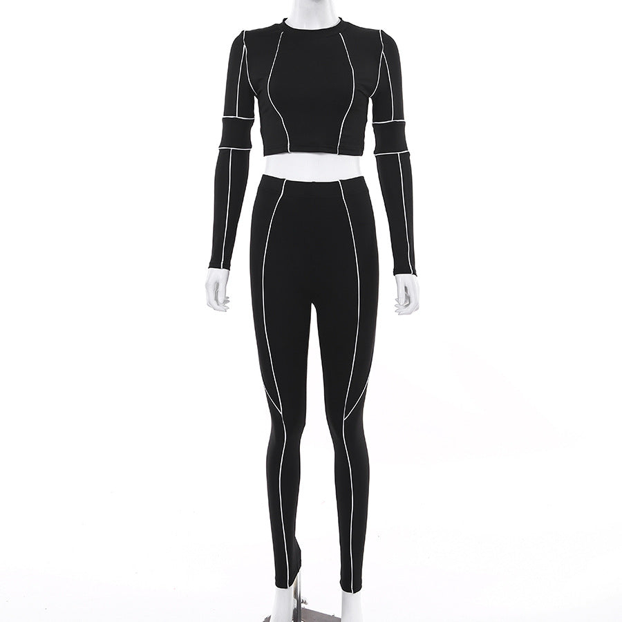 Womens Slim Fit Casual leggings and long sleeve top Set - Hendrick Brun