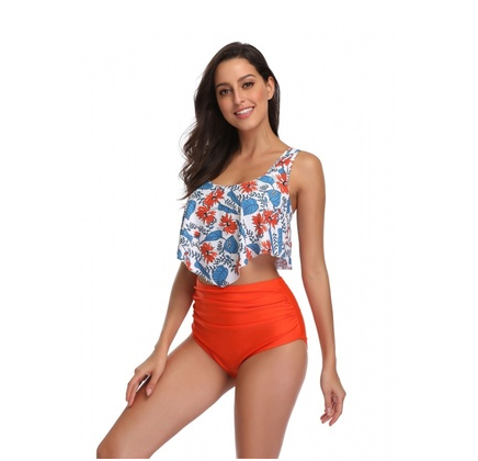 Printed high waist bikini