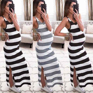 Striped Maternity Long Dress - Hendrick Brun