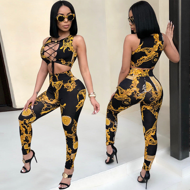 Printed bandage suit