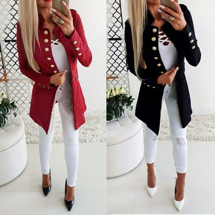 Long Sleeved Buttoned Slim Blazer - Hendrick Brun