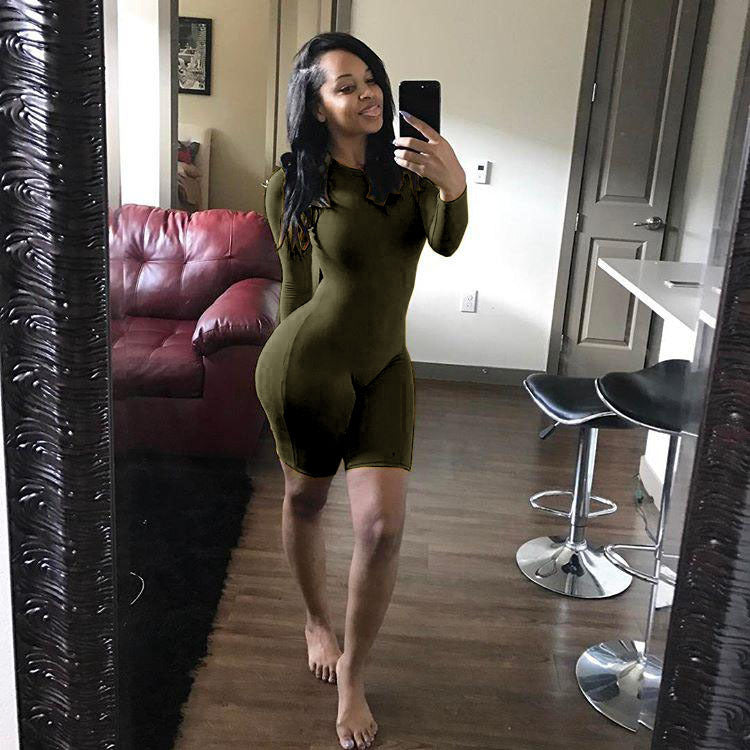 Women's Jumpsuit Spandex Shorts One-Piece Long Sleeve - Hendrick Brun