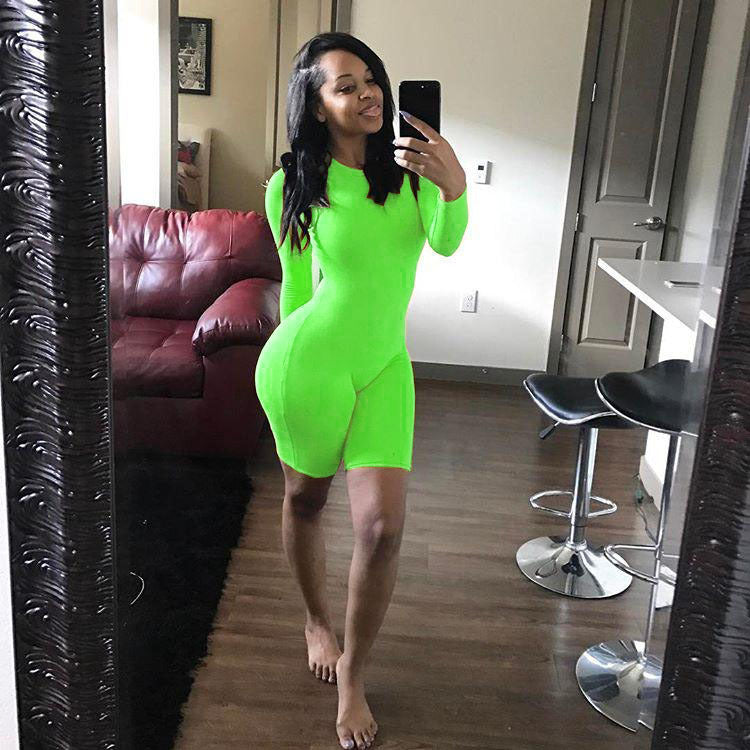 Women's Jumpsuit Spandex Shorts One-Piece Long Sleeve - Hendrick Brun