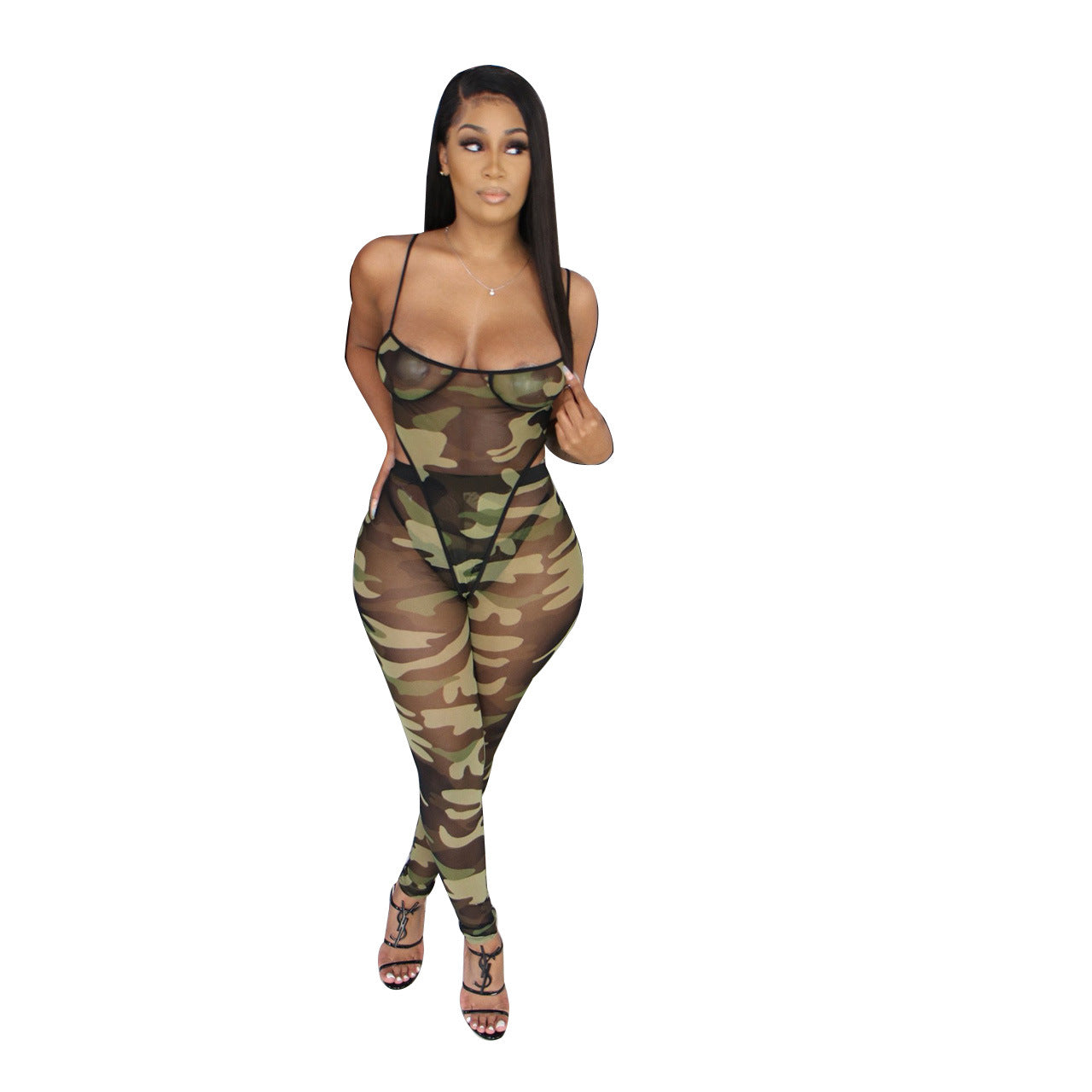 Womens sleeveless two-piece fitted Sheer Suit - Hendrick Brun