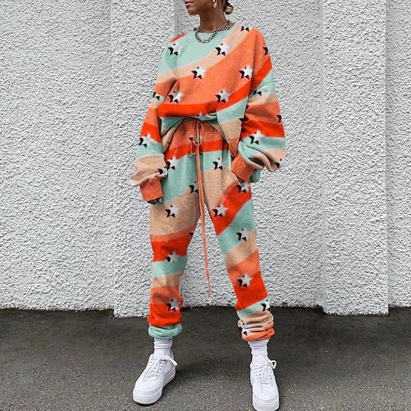 Women's Two Piece Loose Fitting Sweatshirt and Sweatpants - Hendrick Brun