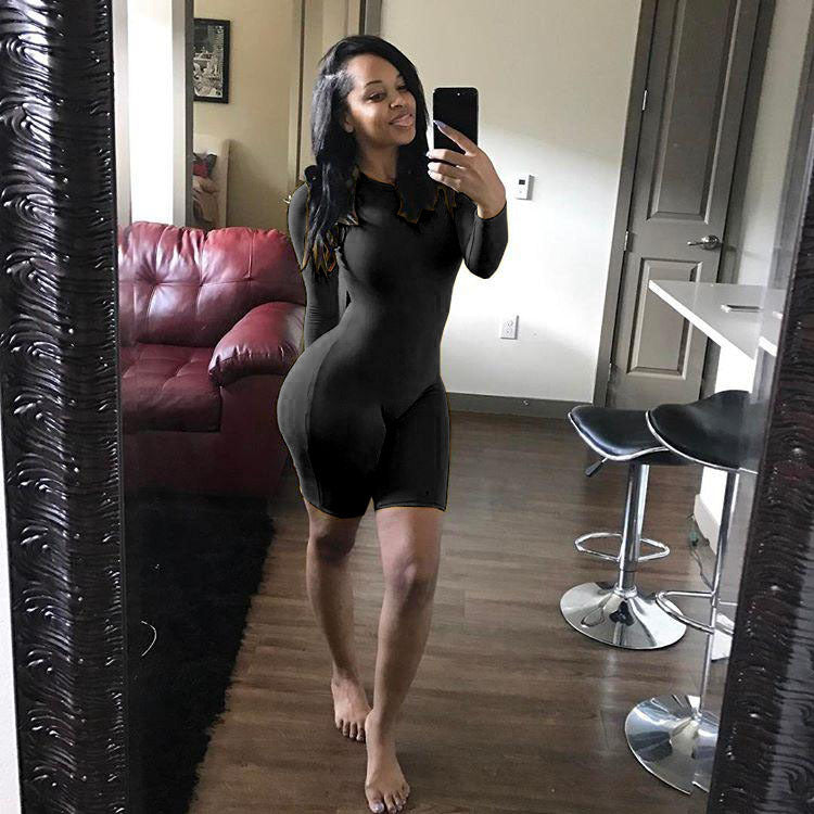 Women's Jumpsuit Spandex Shorts One-Piece Long Sleeve - Hendrick Brun