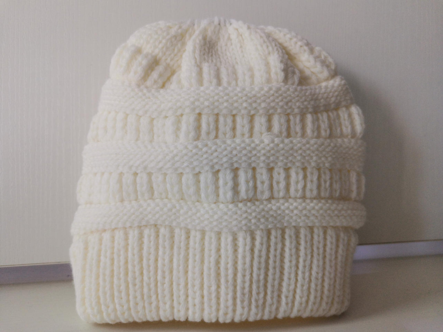 Mixed Color Knitted Wool Hat Ladies Non-labeled Ponytail Hat - Hendrick Brun