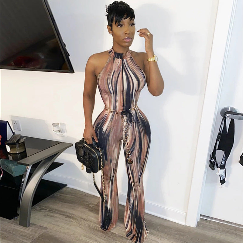 Halter Printed Jumpsuit