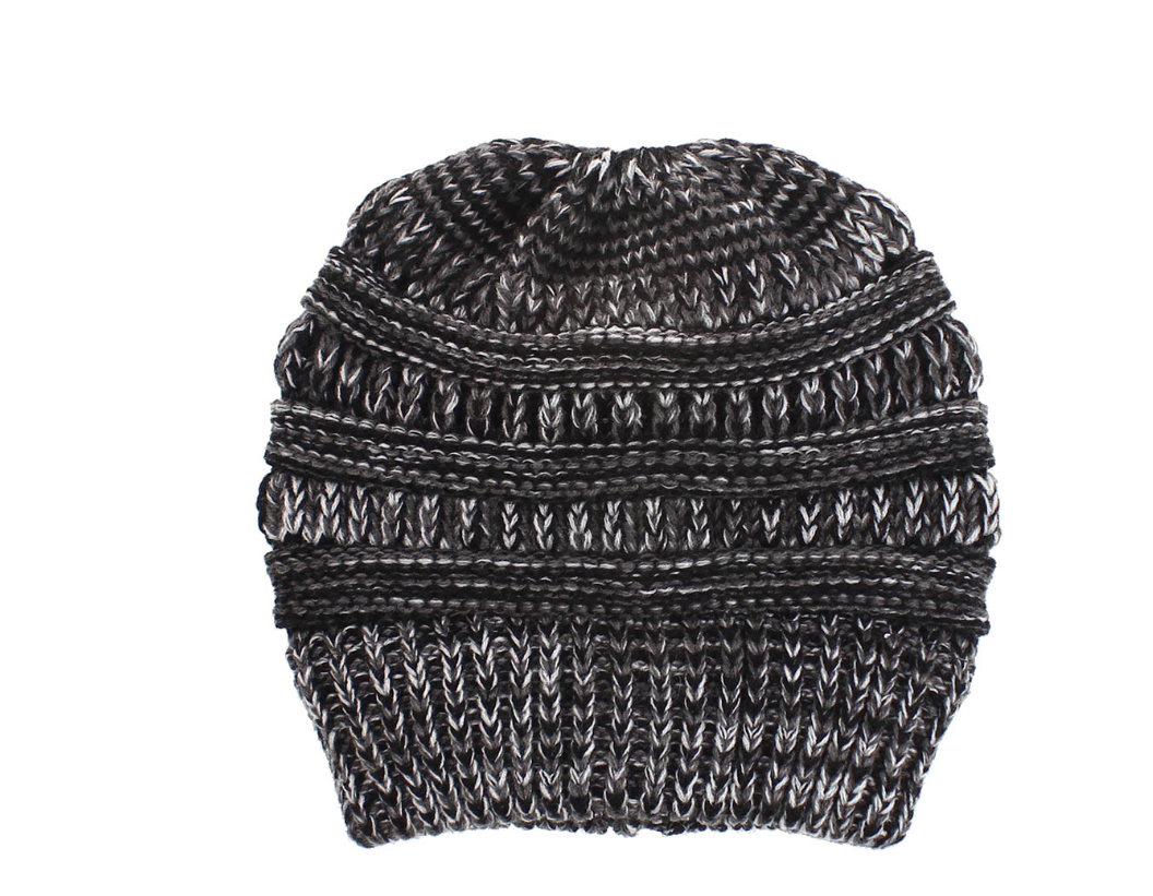 Mixed Color Knitted Wool Hat Ladies Non-labeled Ponytail Hat - Hendrick Brun