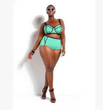 Bustier Push Up Top High Waist Bottom Bikini