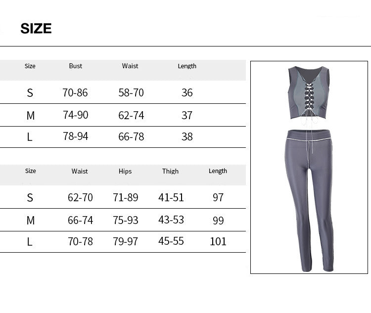Womens Tie up Fitted Vest and Pants Set - Hendrick Brun